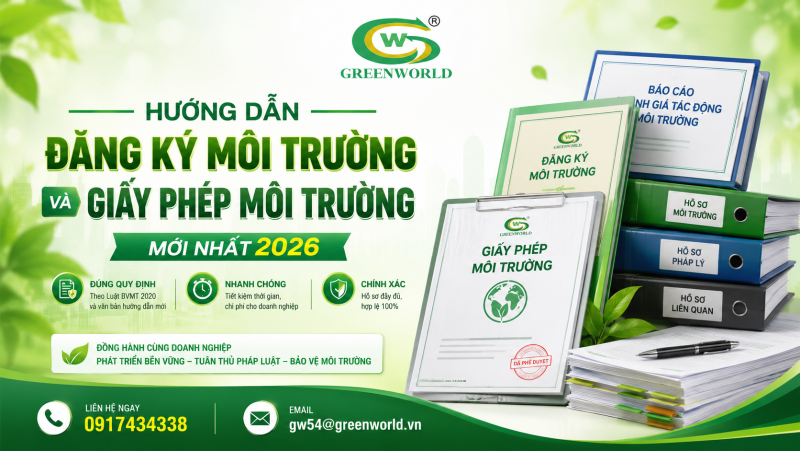 Hướng dẫn đăng ký môi trường và giấy phép môi trường 2026